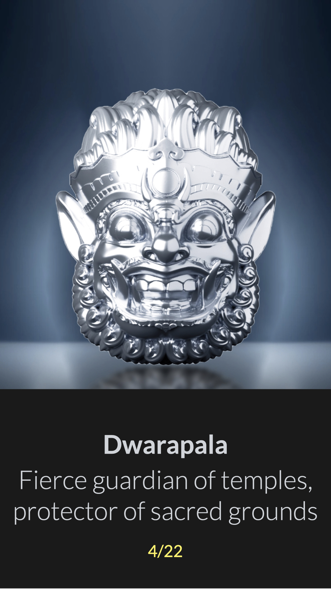 Dwarapala silver pendant