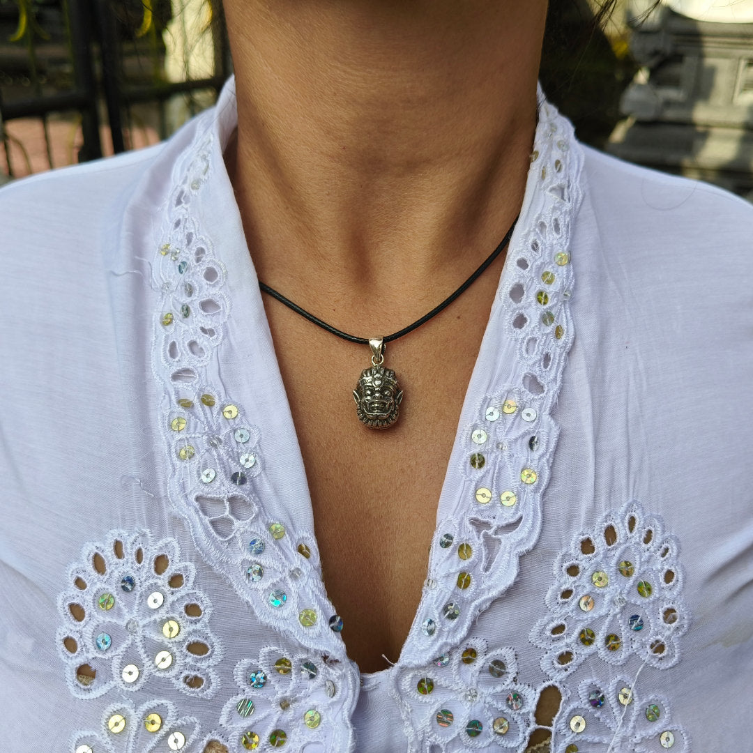 Dwarapala pendant worn in Bali